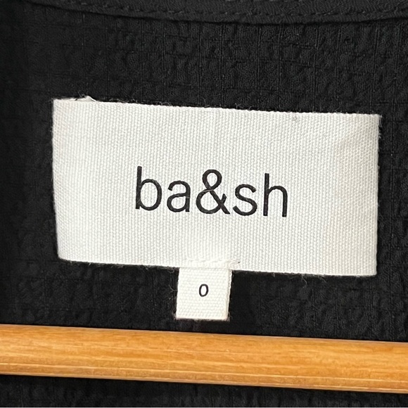 ba&sh Black 1/2 Sleeve Knee Length Dress Size 0 ($420) - Picture 6 of 6